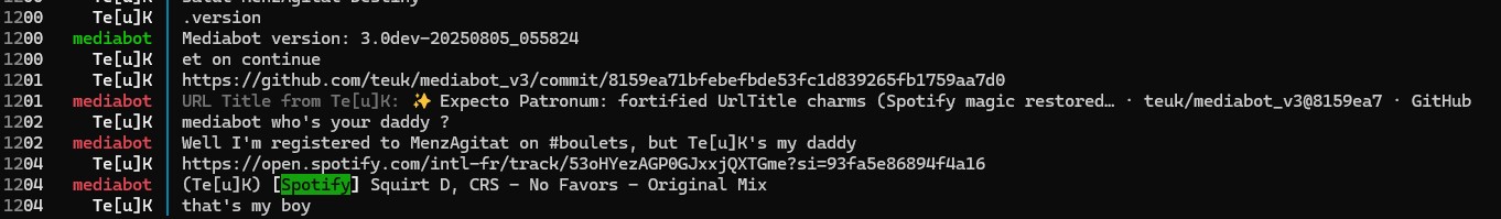 Spotify demo in Mediabot
